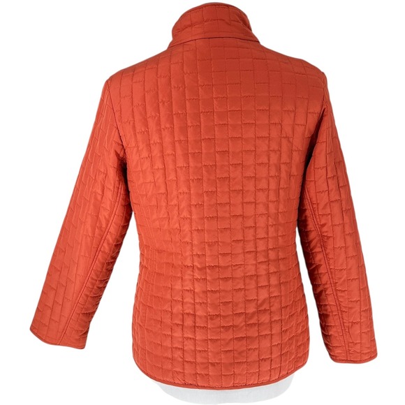 Jane Ashley Quilted Jacket Snap Close Front Zip Pockets Casual Burnt Orange SZ M - Picture 2 of 8
